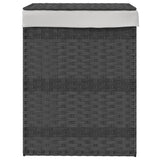 VidaXL Wasmand met deksel 46x33x60 cm poly rattan grijs