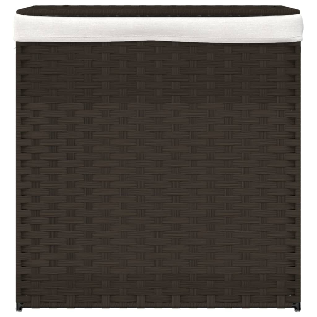 VidaXL Wasmand met 2 vakken 53x35x57 cm poly rattan donkerbruin