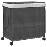 Vidaxl wasmand op wielen 60x35x60,5 cm rattan grijs