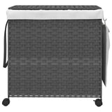 Vidaxl wasmand op wielen 60x35x60,5 cm rattan grijs