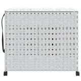 Vidaxl wasmand op wielen 66x35x60 cm rattan wit