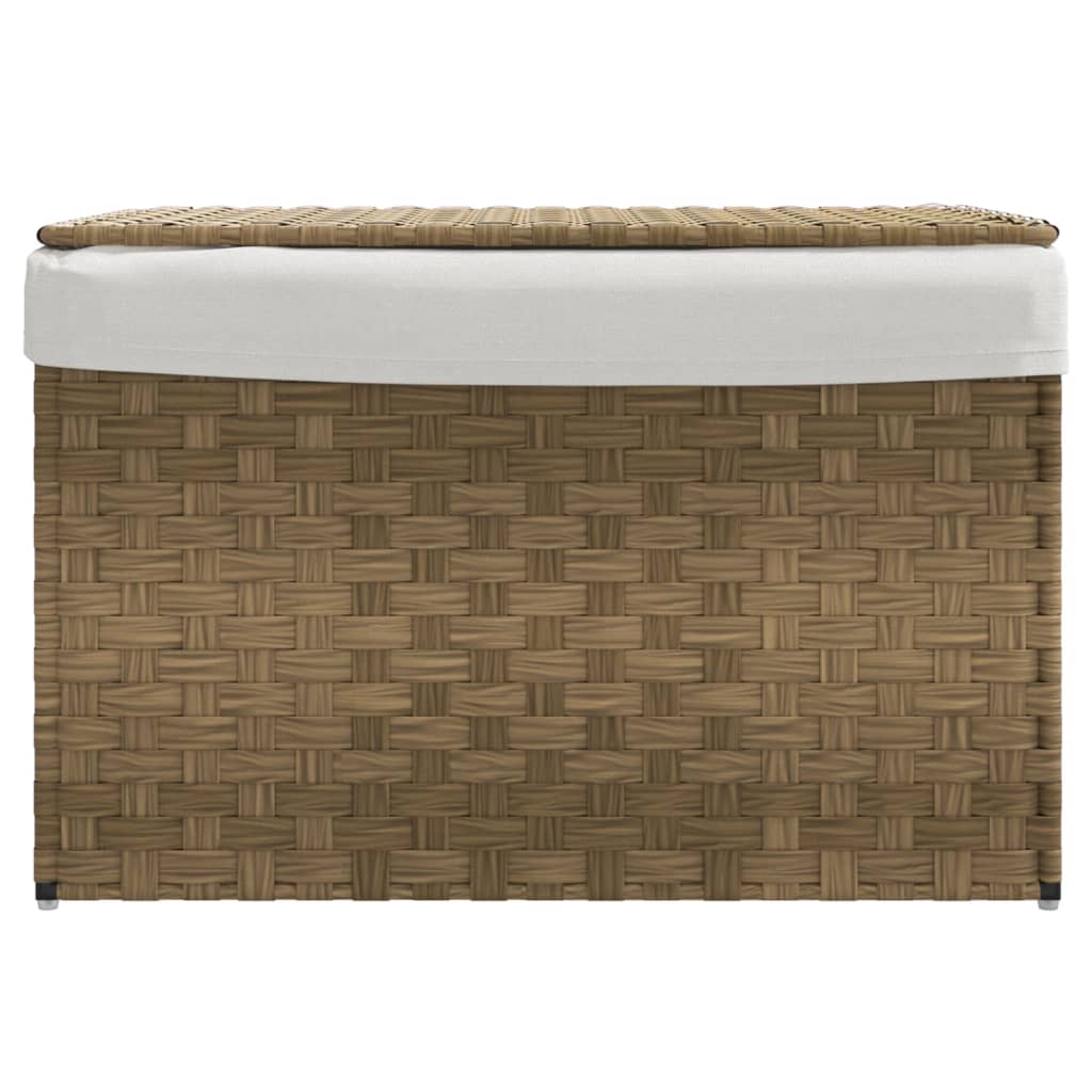 Vidaxl wasmand met deksel 55,5x35x34 cm poly rattan