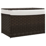 VidaXL Wasmand met deksel 55,5x35x34 cm poly rattan donkerbruin