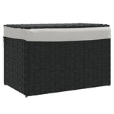 Vidaxl wasmand met deksel 55,5x35x34 cm poly rattan zwart