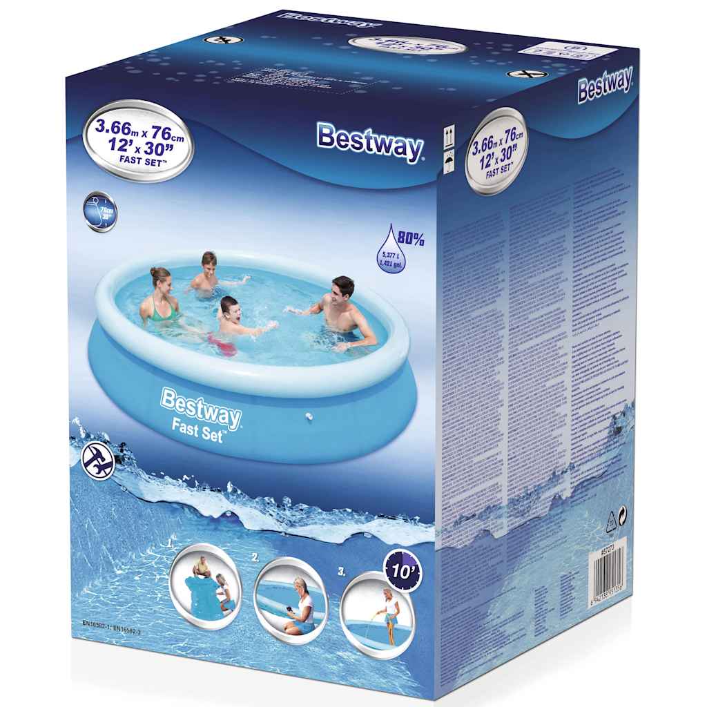 Bestway fast set zwembad opblaasbaar rond 366x76 cm 57273