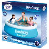 Bestway fast set zwembad opblaasbaar rond 183x51 cm blauw