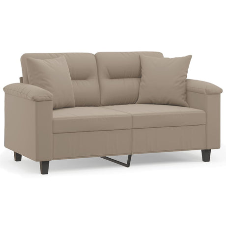 Vidaxl tweezitsbank met kussens 120 cm microvezelstof taupe