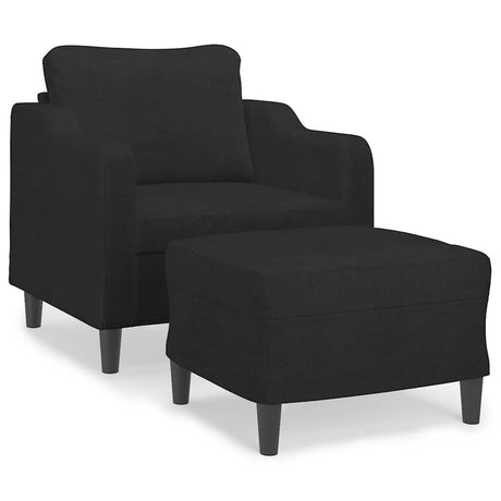 Vidaxl fauteuil met voetenbank 60 cm stof zwart