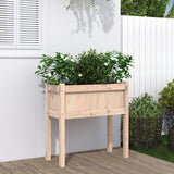 Vidaxl plantenbak met poten 70x31x70 cm massief grenenhout