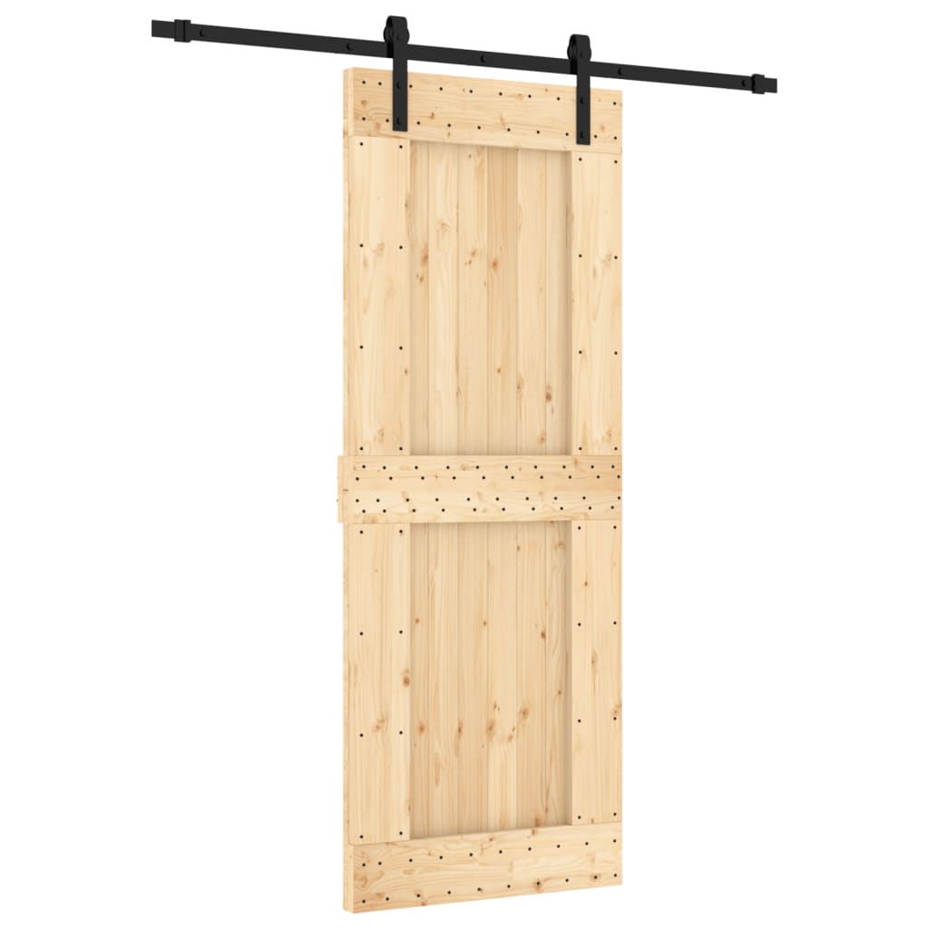 VidaXL Schuifdeur met beslag 80x210 cm massief grenenhout