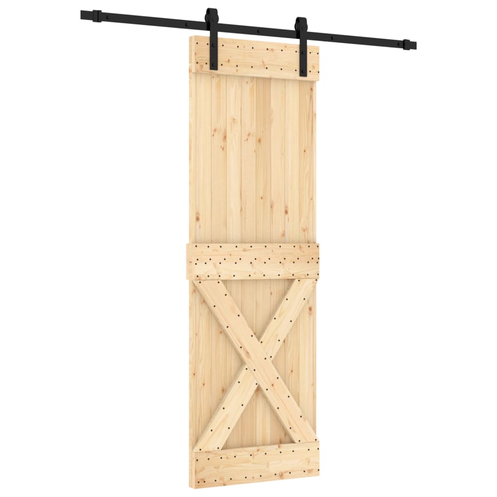 VidaXL Schuifdeur met beslag 70x210 cm massief grenenhout