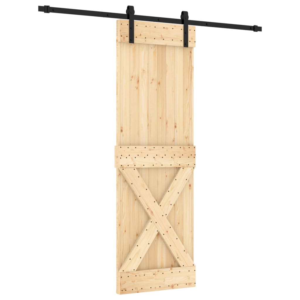 VidaXL Schuifdeur met beslag 70x210 cm massief grenenhout