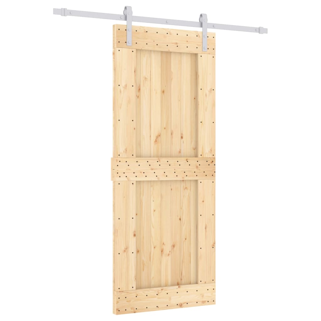 VidaXL Schuifdeur met beslag 85x210 cm massief grenenhout