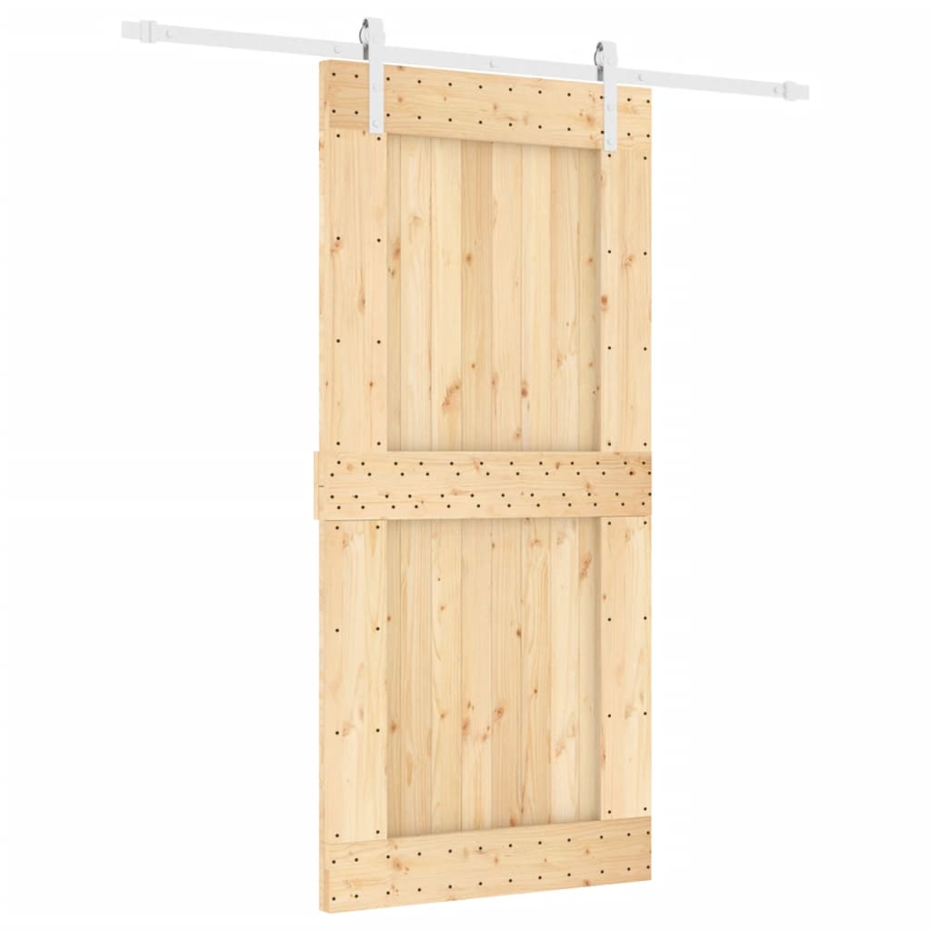 VidaXL Schuifdeur met beslag 95x210 cm massief grenenhout