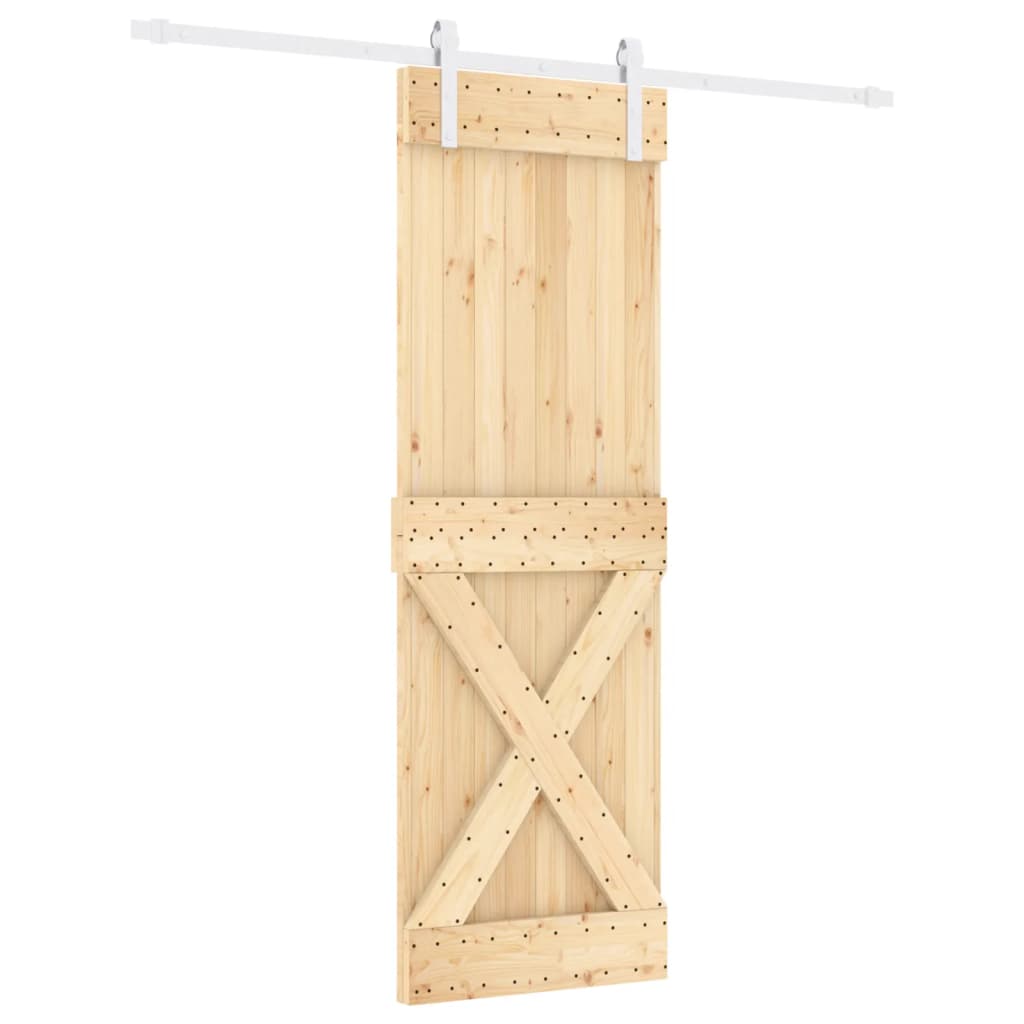 VidaXL Schuifdeur met beslag 70x210 cm massief grenenhout