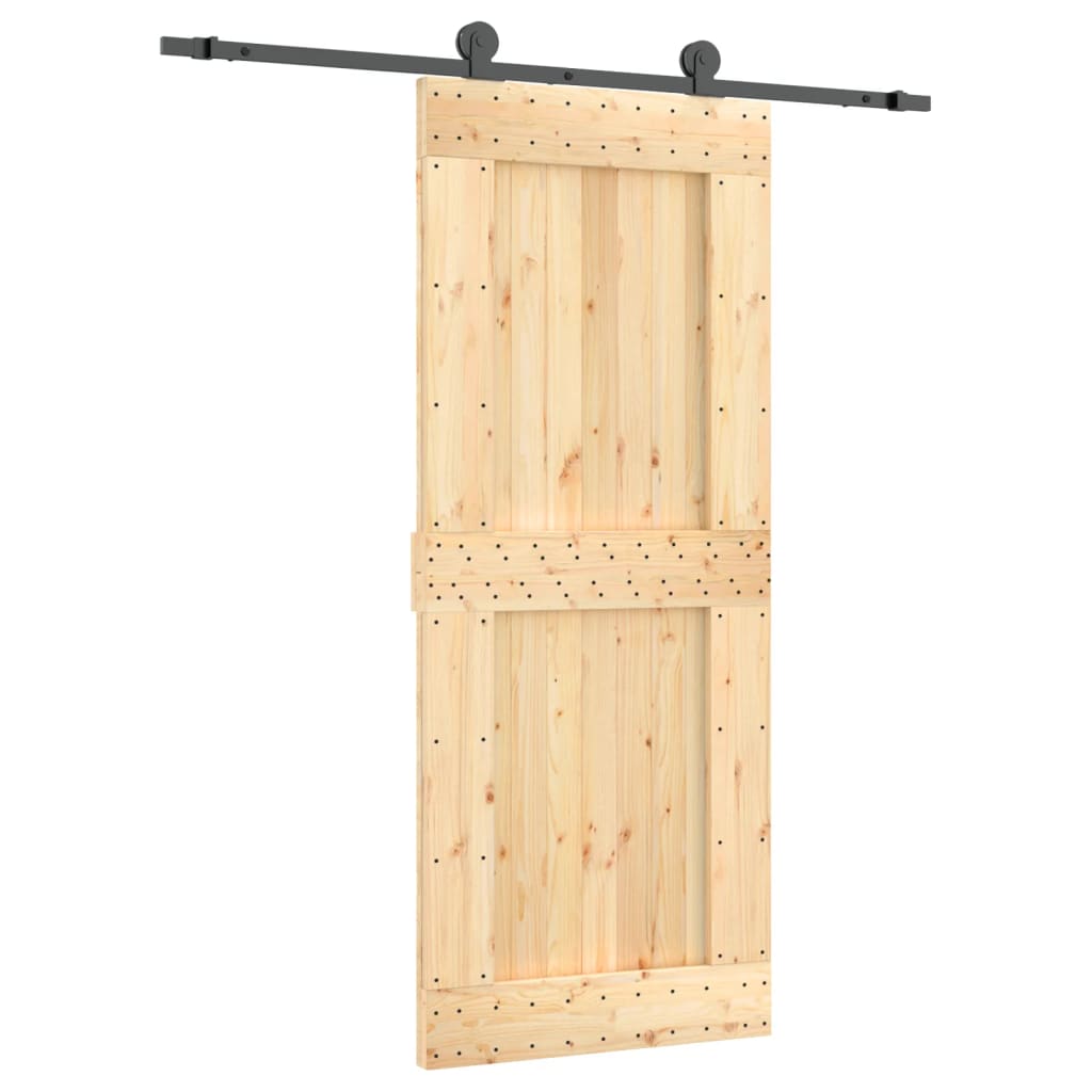 VidaXL Schuifdeur met beslag 85x210 cm massief grenenhout