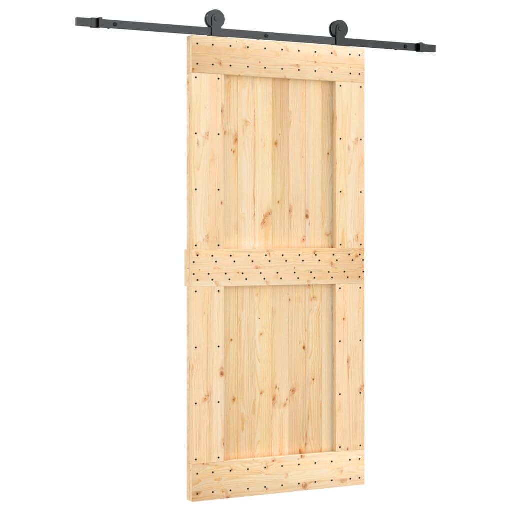 VidaXL Schuifdeur met beslag 90x210 cm massief grenenhout