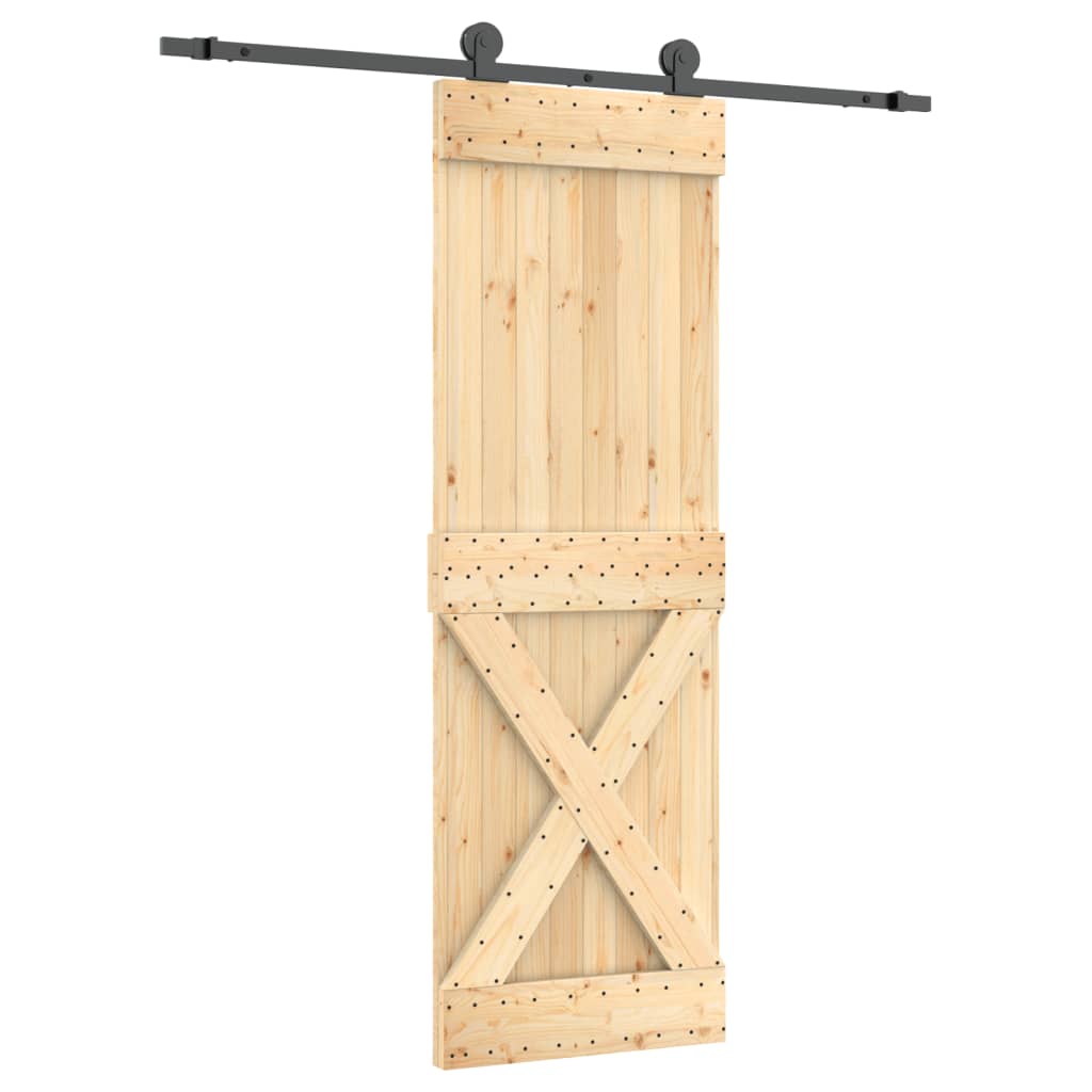 VidaXL Schuifdeur met beslag 70x210 cm massief grenenhout