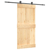 VidaXL Schuifdeur met beslag 95x210 cm massief grenenhout