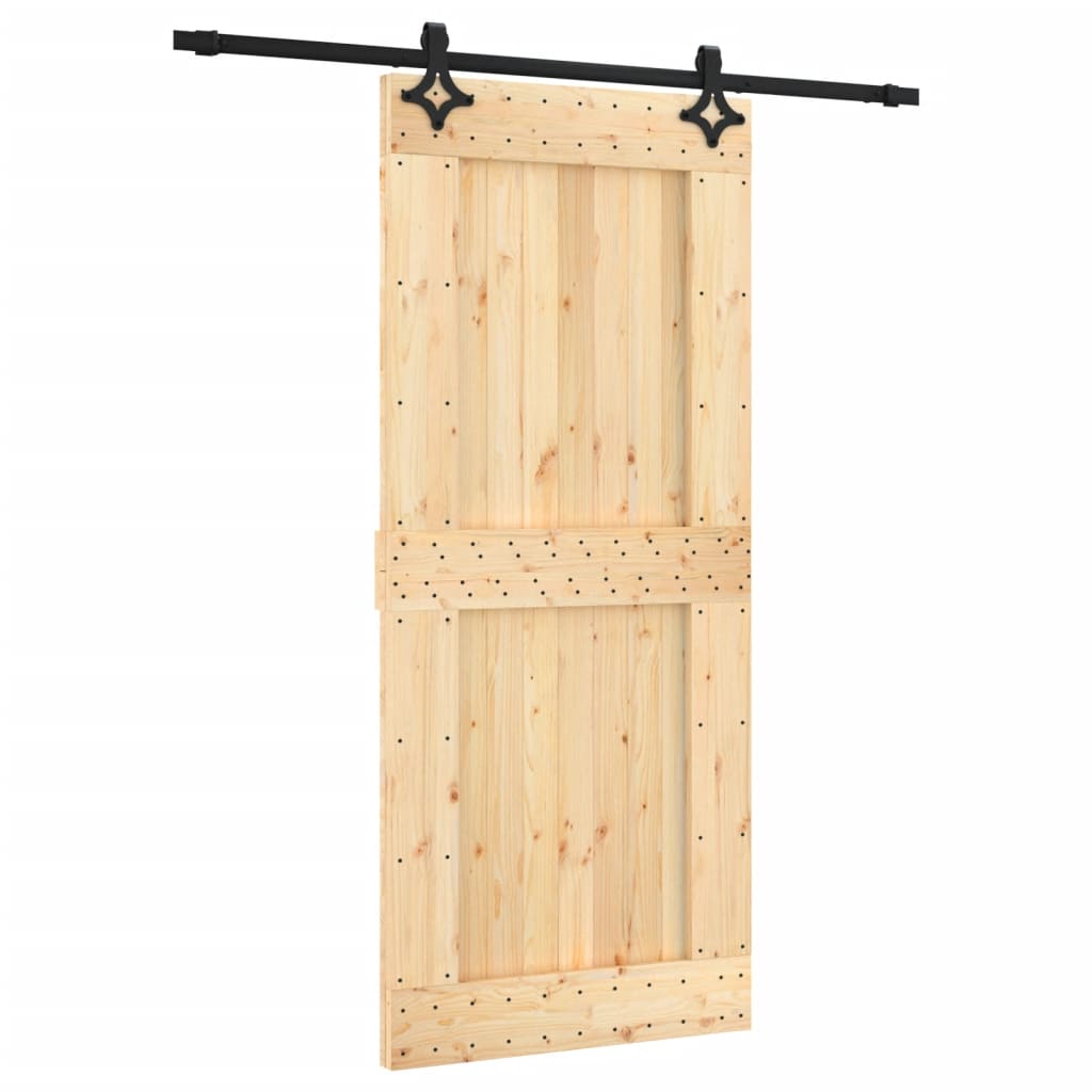 VidaXL Schuifdeur met beslag 90x210 cm massief grenenhout