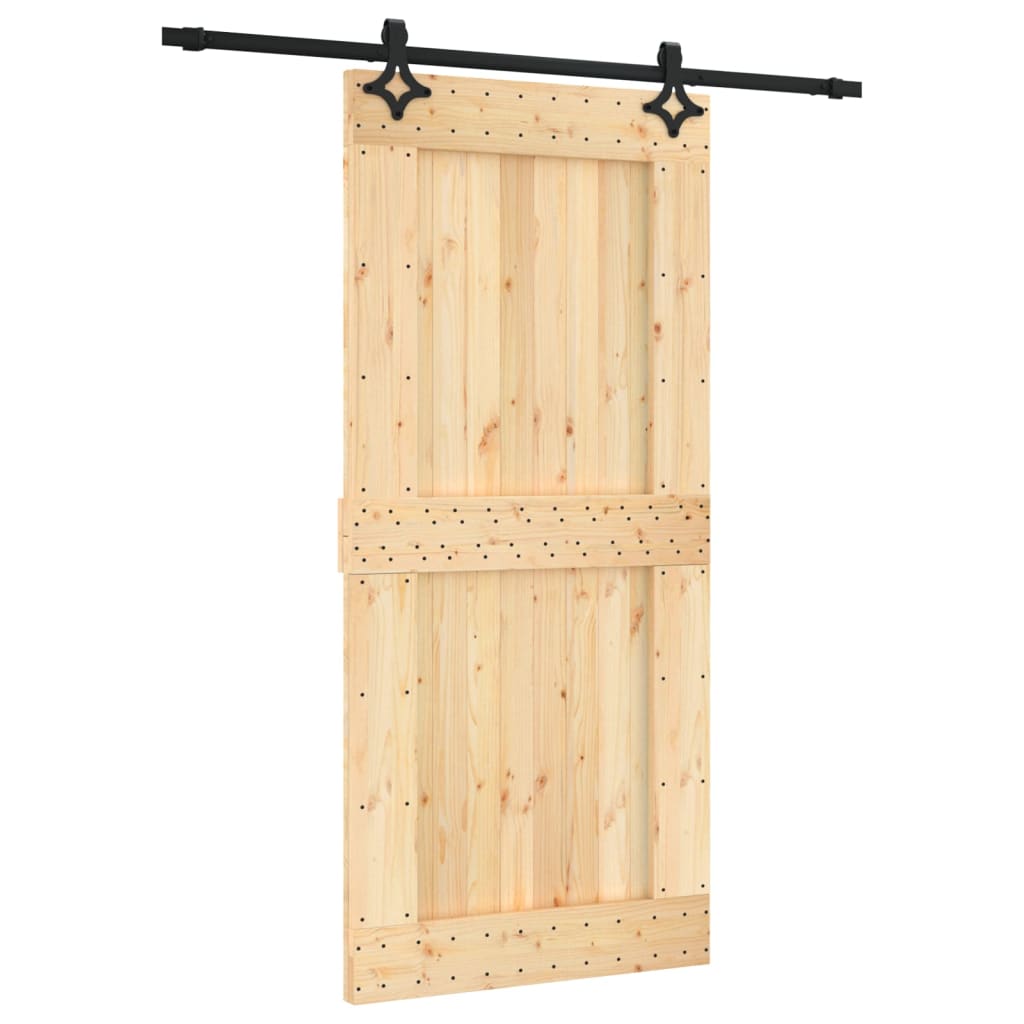 VidaXL Schuifdeur met beslag 95x210 cm massief grenenhout