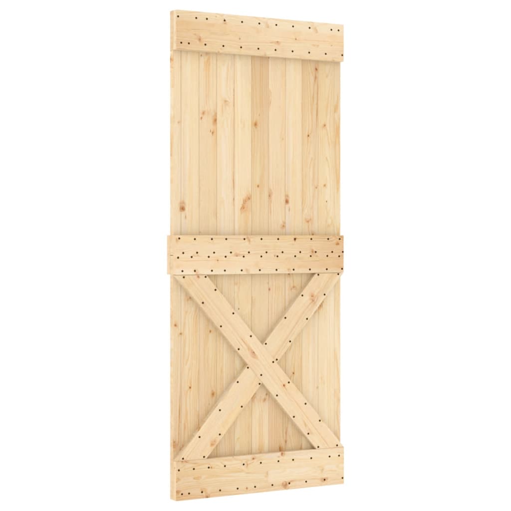 VidaXL Schuifdeur met beslag 85x210 cm massief grenenhout