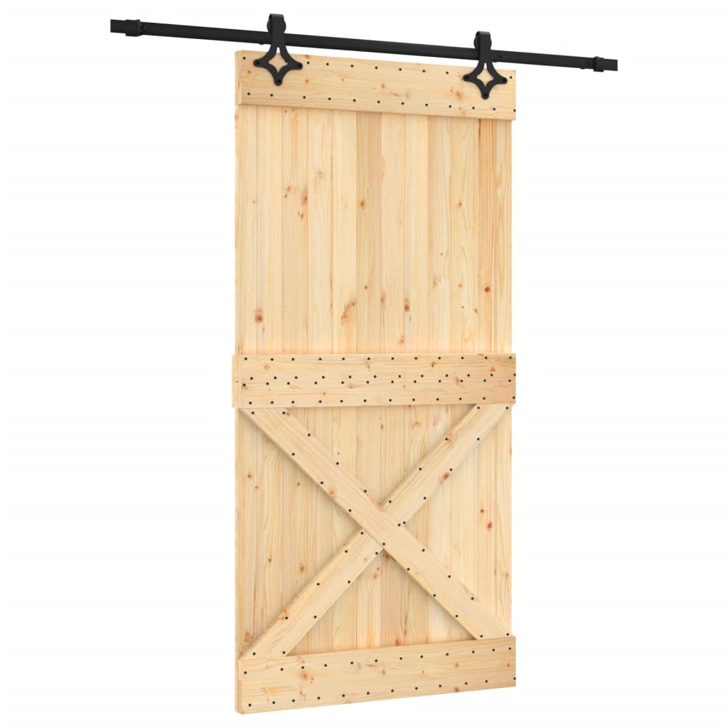 VidaXL Schuifdeur met beslag 100x210 cm massief grenenhout