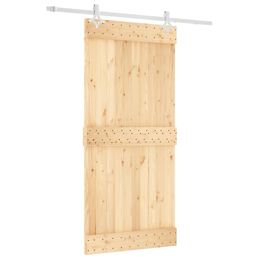 VidaXL Schuifdeur met beslag 95x210 cm massief grenenhout