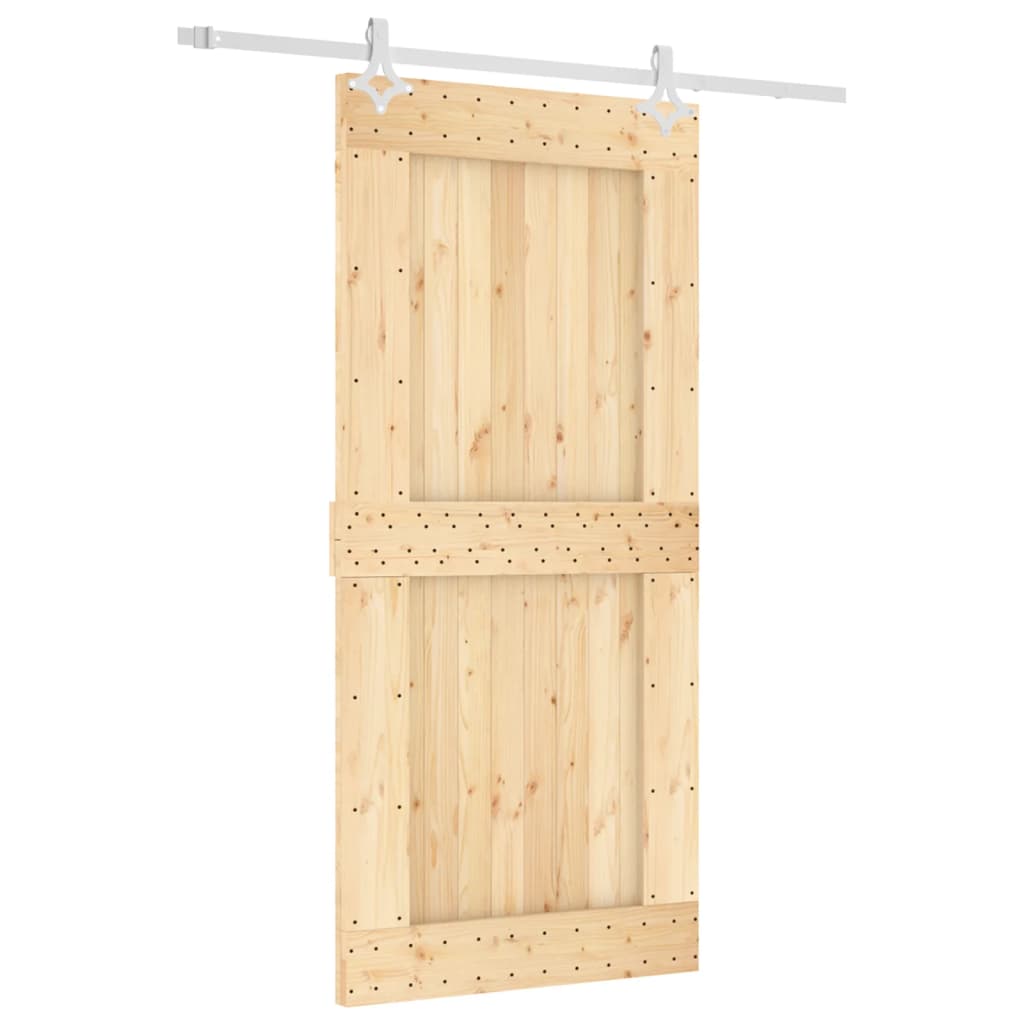 VidaXL Schuifdeur met beslag 95x210 cm massief grenenhout