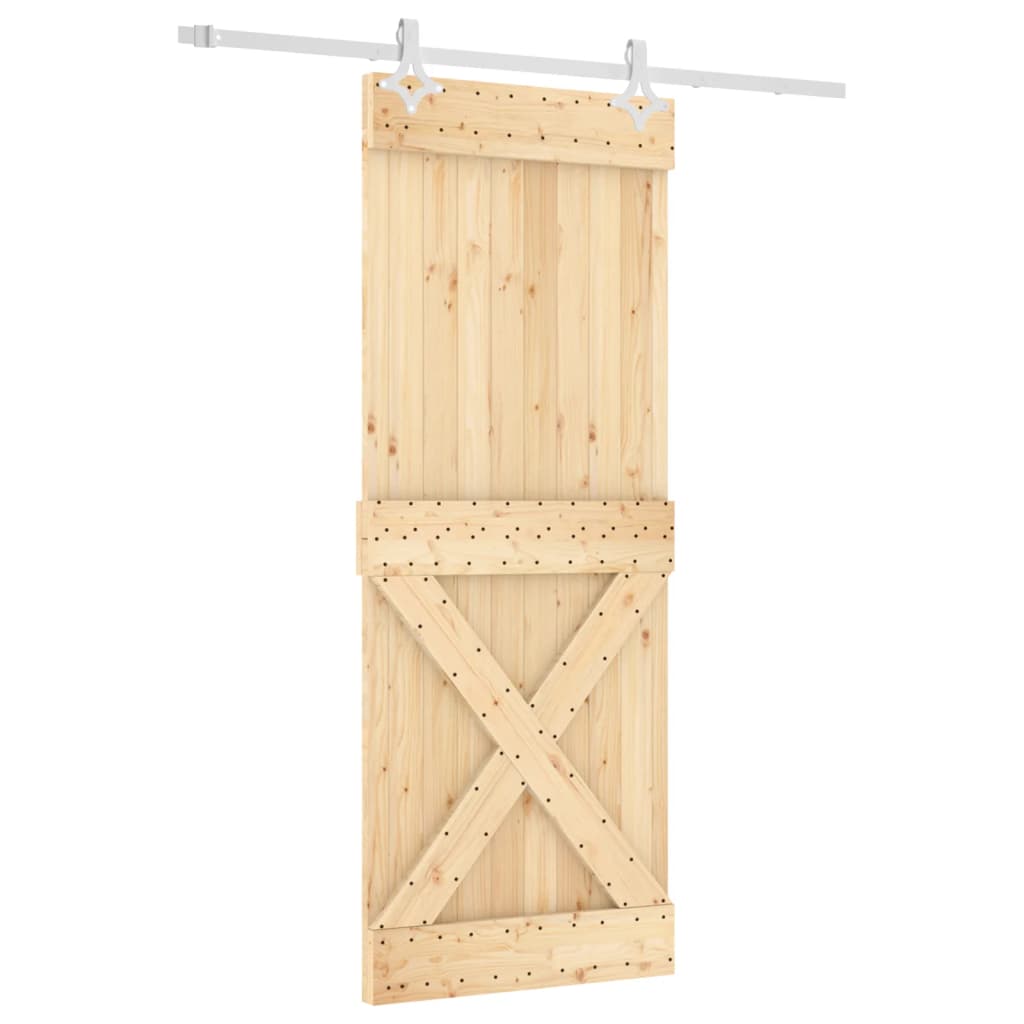 VidaXL Schuifdeur met beslag 80x210 cm massief grenenhout