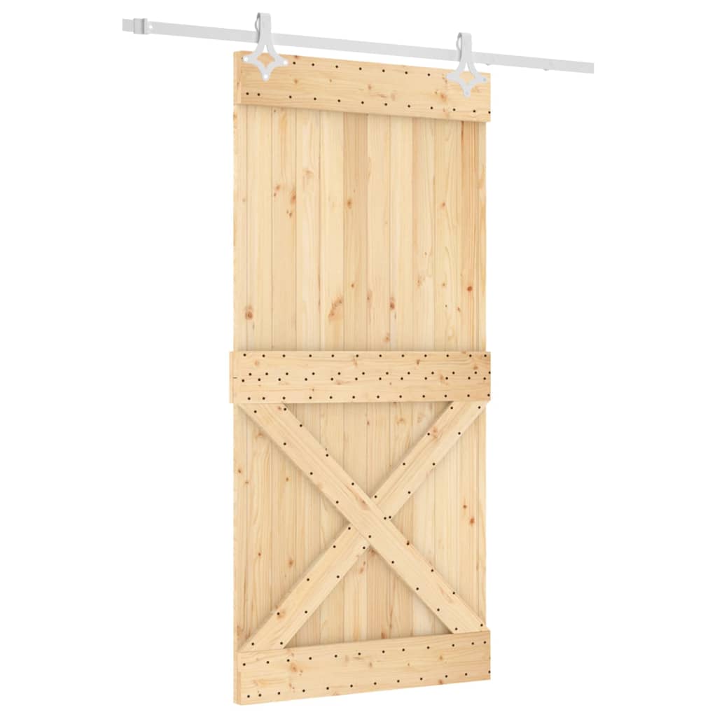 VidaXL Schuifdeur met beslag 95x210 cm massief grenenhout