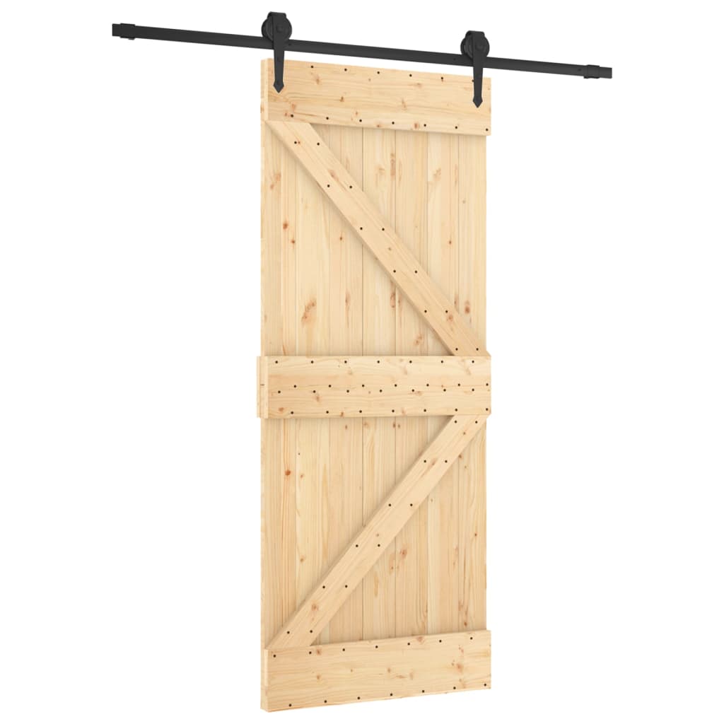 VidaXL Schuifdeur met beslag 85x210 cm massief grenenhout