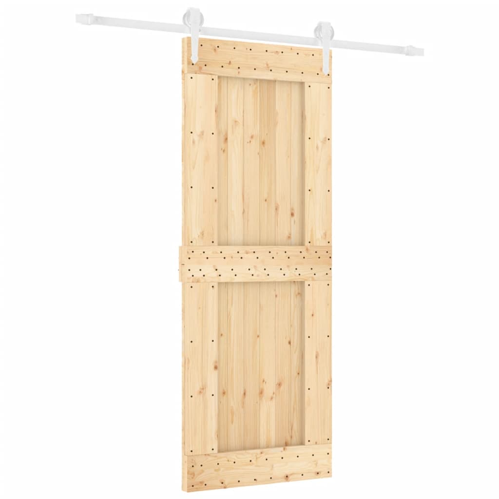 VidaXL Schuifdeur met beslag 80x210 cm massief grenenhout