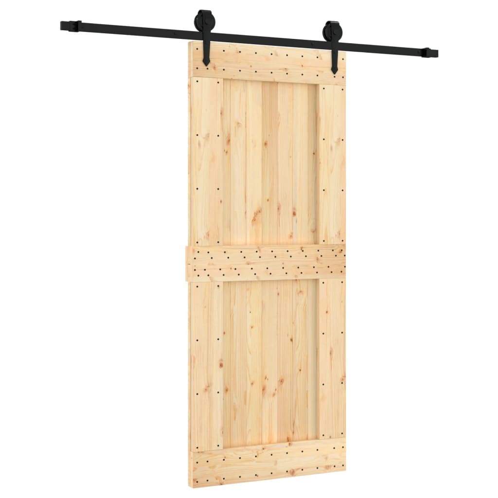 VidaXL Schuifdeur met beslag 85x210 cm massief grenenhout