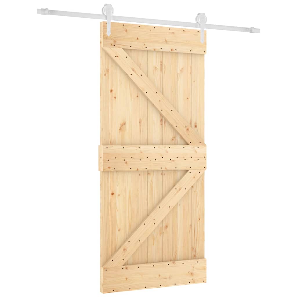 VidaXL Schuifdeur met beslag 95x210 cm massief grenenhout