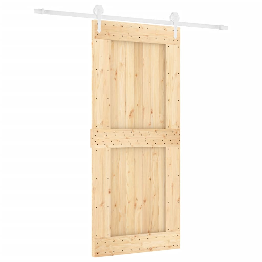 VidaXL Schuifdeur met beslag 90x210 cm massief grenenhout