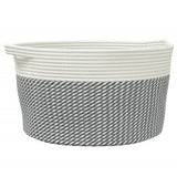 Vidaxl opbergmand ø 40x25 cm katoen grijs en wit