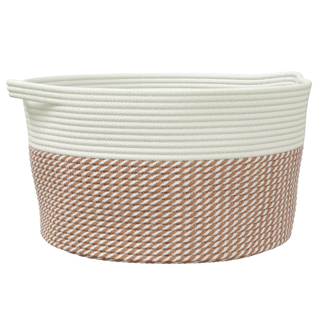 Vidaxl opbergmand ø 40x25 cm katoen bruin en wit
