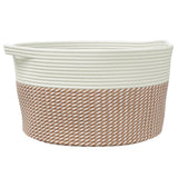 Vidaxl opbergmand ø 40x25 cm katoen bruin en wit