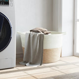 Vidaxl wasmand ø 60x36 cm katoen beige en wit