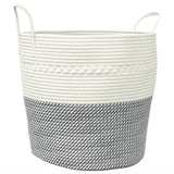 Vidaxl opbergmand ø 43x38 cm katoen grijs en wit