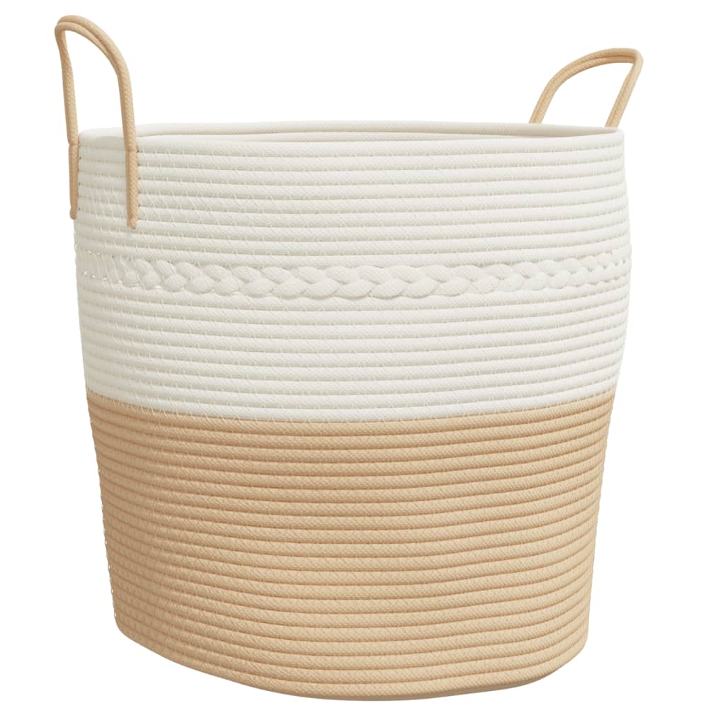 Vidaxl opbergmand ø 43x38 cm katoen beige en wit