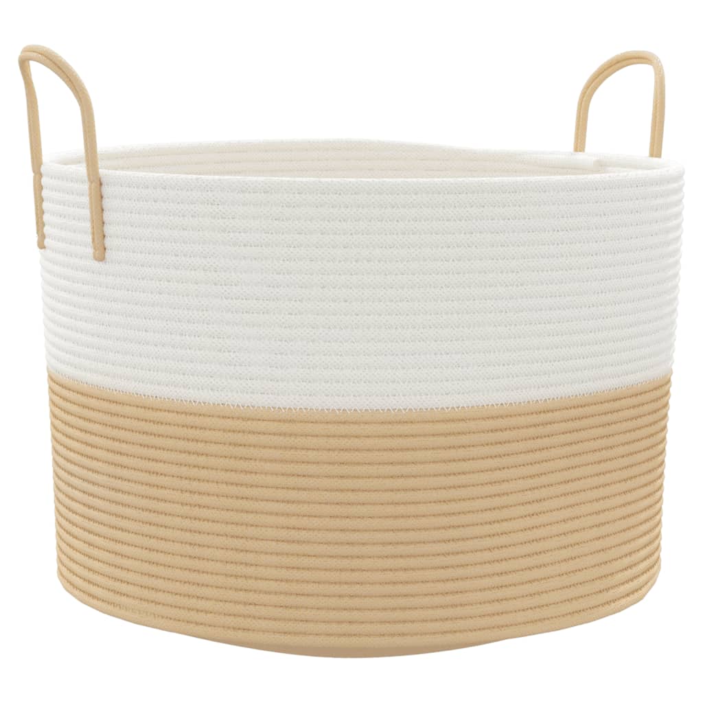 Vidaxl opbergmand ø 51x33 cm katoen beige en wit