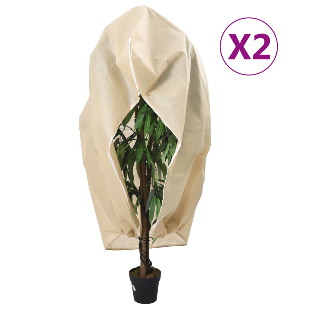 Vidaxl plantenhoezen met ritssluiting 2 st 70 g m² 3,93x3 m