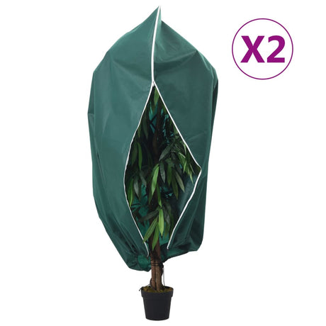 Vidaxl plantenhoezen met ritssluiting 2 st 70 g m² 3,93x3,5 m