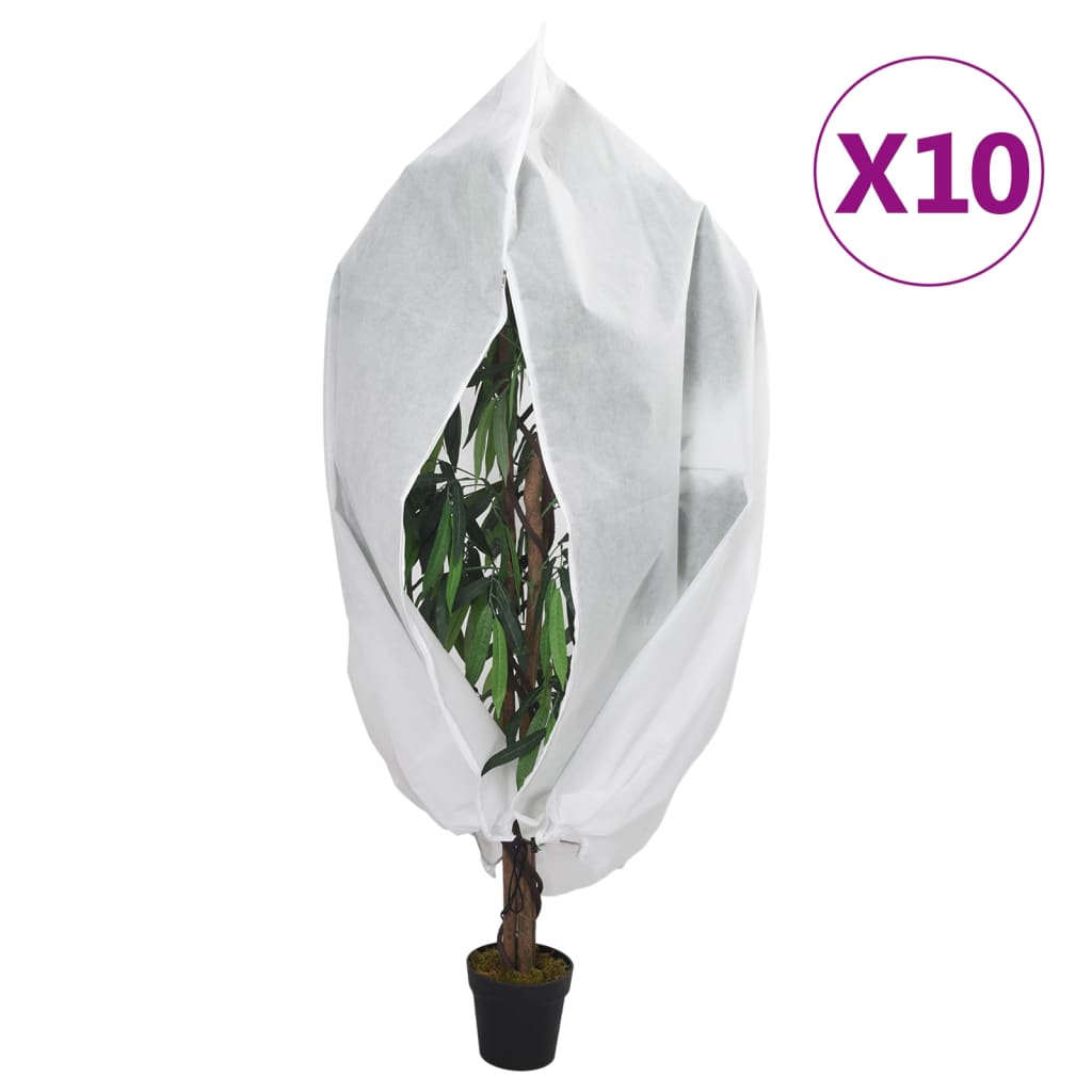 Vidaxl plantenhoezen met ritssluiting 10 st 70 g m² 3,14x2,5 m