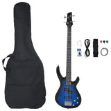 VidaXL Basgitaar voor beginners elektrisch met tas 4 4 46 blauw zwart