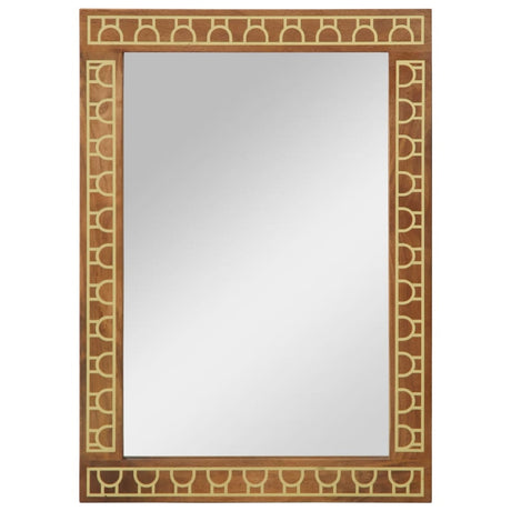 Vidaxl badkamerspiegel 50x70x2,5 cm massief mangohout en glas