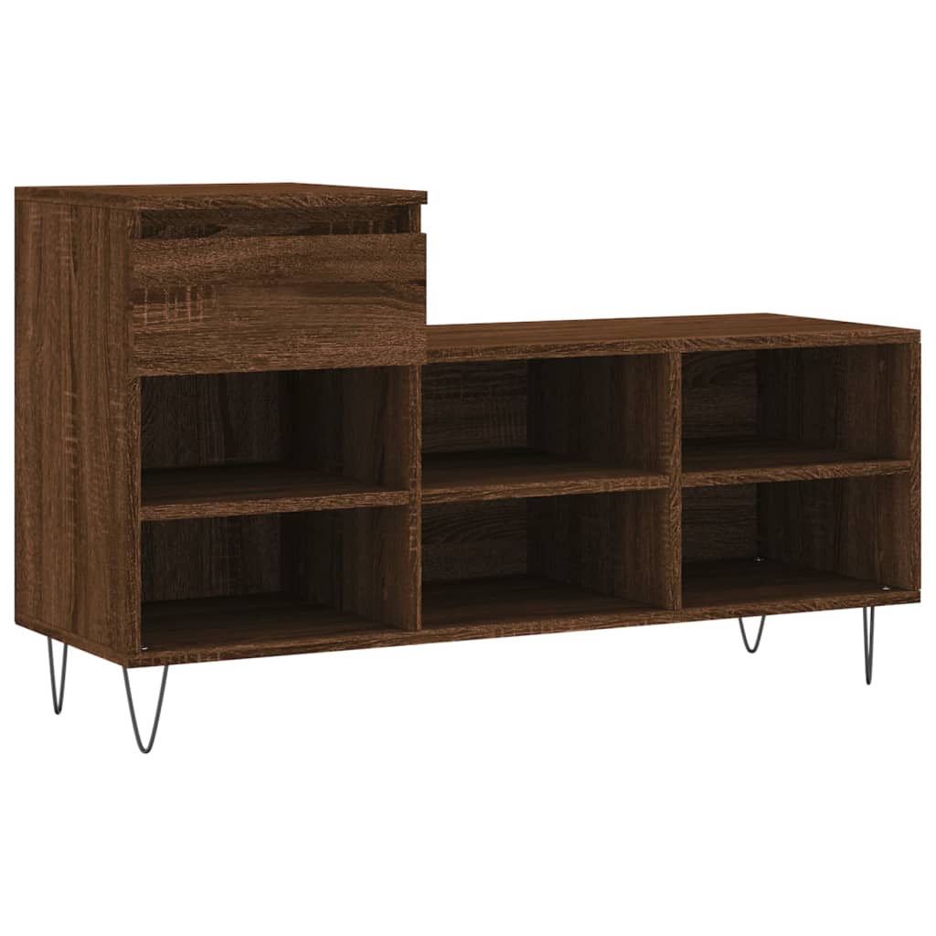 Vidaxl schoenenkast 102x36x60 cm bewerkt hout bruin eikenkleur