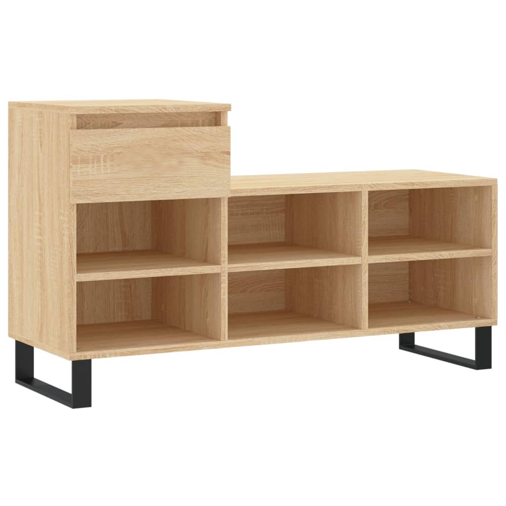 Vidaxl schoenenkast 102x36x60 cm bewerkt hout sonoma eikenkleurig